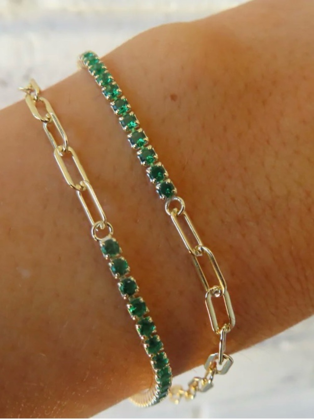 Open Link Gemstone Bracelet